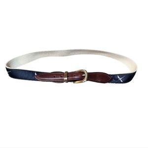 YRI Canvas Belt Mens 36 Blue Ribbon The Foundry Golf Club Preppy Country Club